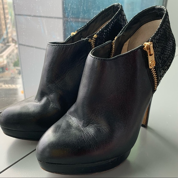 Michael Kors Shoes - Michael Kors Black Leather High Heel Booties Michael Kors Shoes - Michael Kors Black Leather High Heel Booties